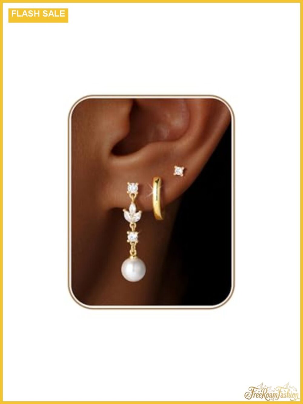 14K Gold Plated Pearl Drop Earrings Women Wedding Jewelry Gift
